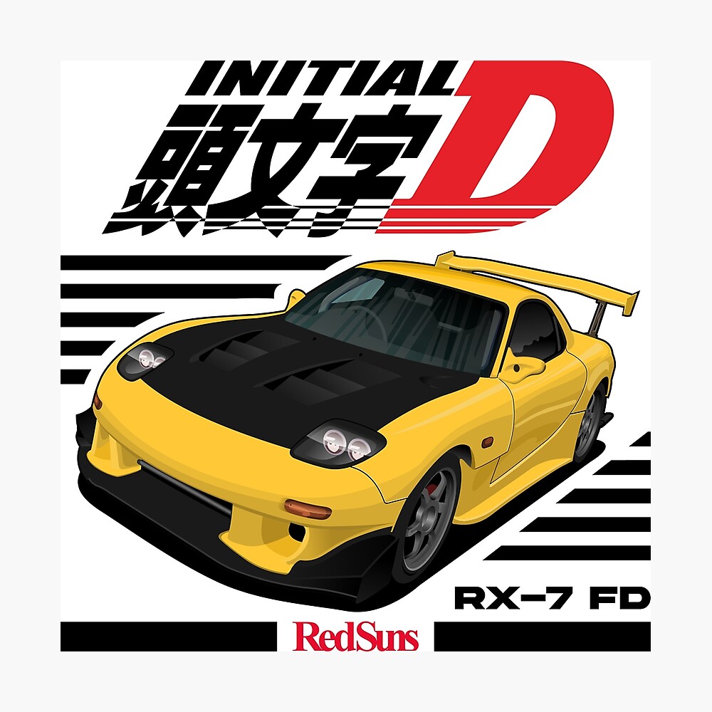 Initial D Rx7 Poster By Haiproject Redbubble