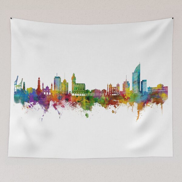 Item preview, Montevideo Skyline Uruguay designed and sold by ArtPrints.