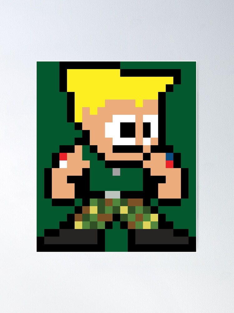 Wall Sticker Street Fighter Guile Pixel Art