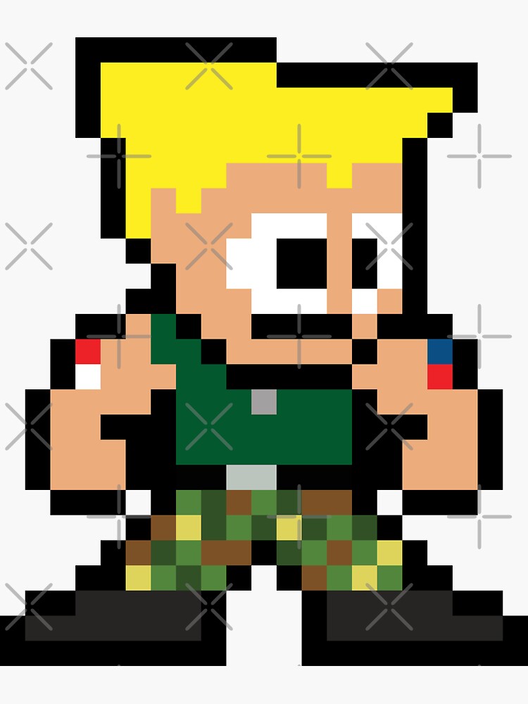 Wall Sticker Street Fighter Guile Pixel Art