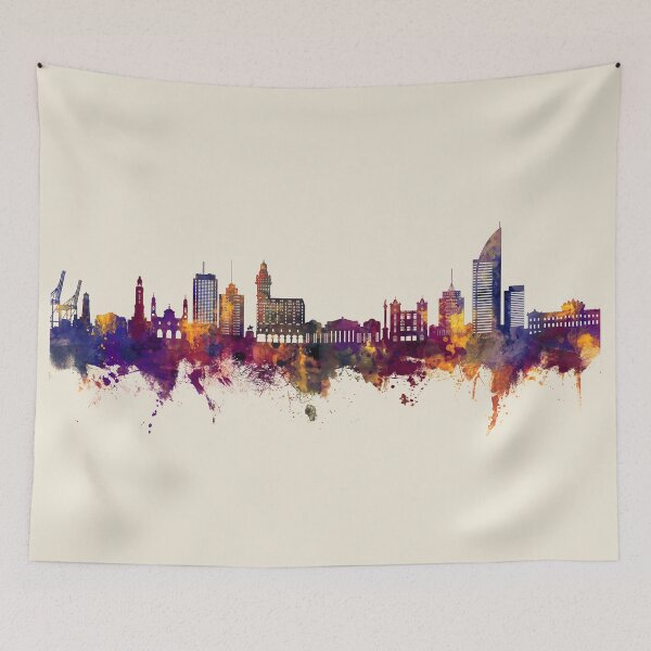 Item preview, Montevideo Skyline Uruguay designed and sold by ArtPrints.
