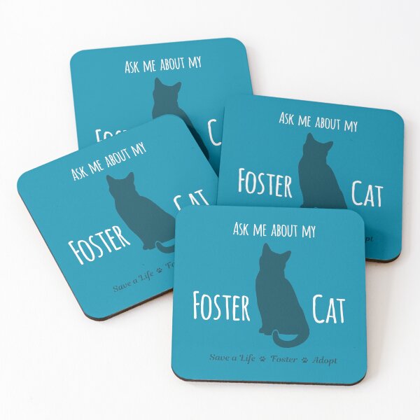 Item preview, Ask Me About My Foster Cat Teal Palette designed and sold by MSwiftDesigns.