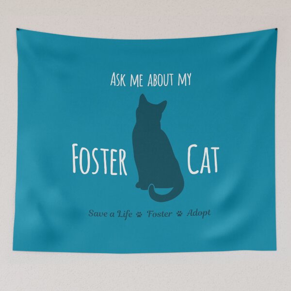 Item preview, Ask Me About My Foster Cat Teal Palette designed and sold by MSwiftDesigns.