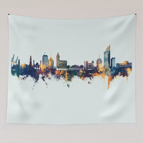 Item preview, Montevideo Skyline Uruguay designed and sold by ArtPrints.
