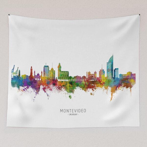 Item preview, Montevideo Skyline Uruguay designed and sold by ArtPrints.