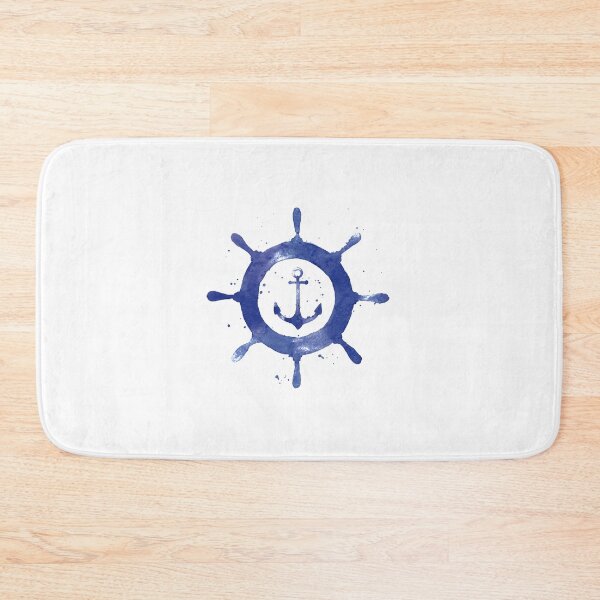Item preview, Watercolor illustration of an anchor and a steering wheel - Funny Best Gift Ideas designed and sold by NDTStore.