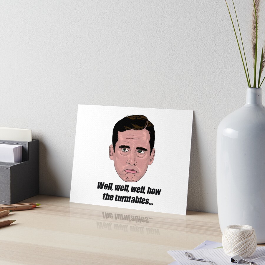 "Michael Scott Turntables Meme" Art Board Print by Marctoonz Redbubble