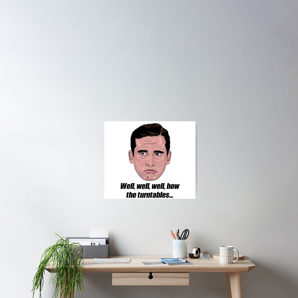 "Michael Scott Turntables Meme" Poster for Sale by Marctoonz Redbubble