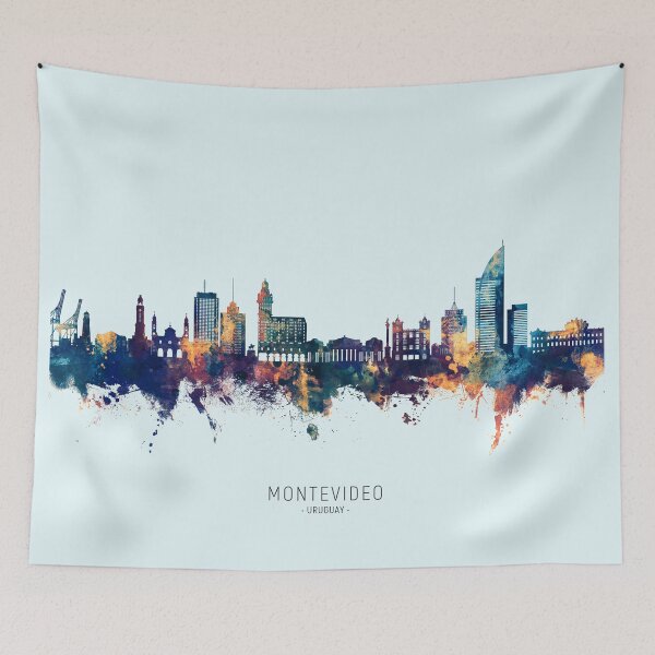 Item preview, Montevideo Skyline Uruguay designed and sold by ArtPrints.
