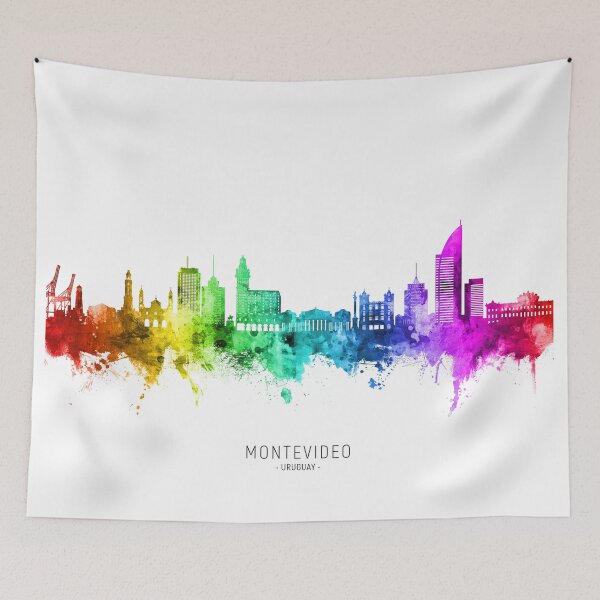 Item preview, Montevideo Skyline Uruguay designed and sold by ArtPrints.