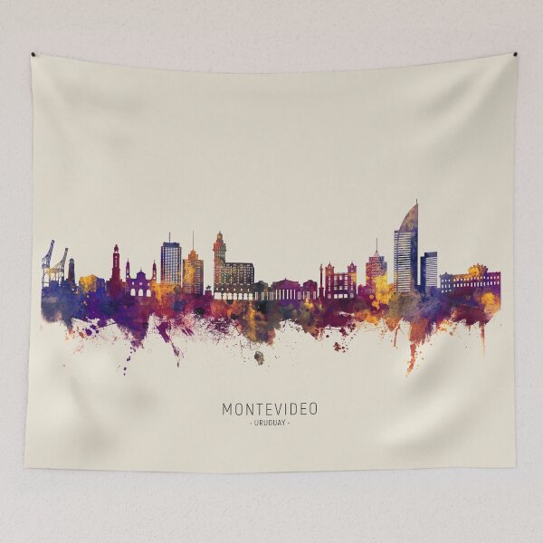 Item preview, Montevideo Skyline Uruguay designed and sold by ArtPrints.