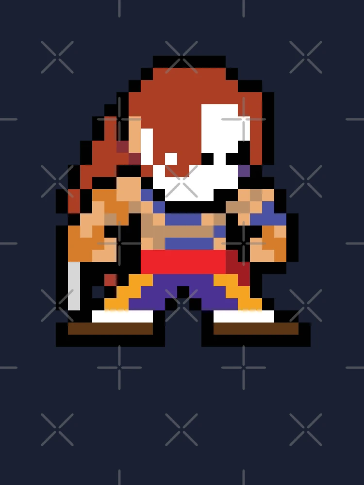 Vega (Street Fighter) Pixel Art com base decorativo