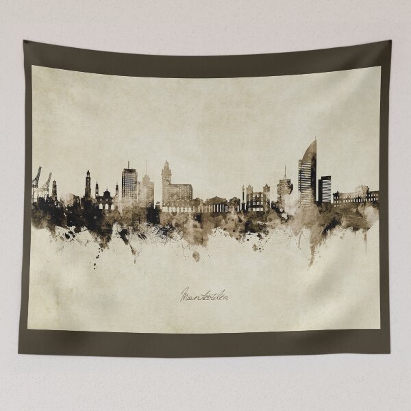 Item preview, Montevideo Skyline Uruguay designed and sold by ArtPrints.