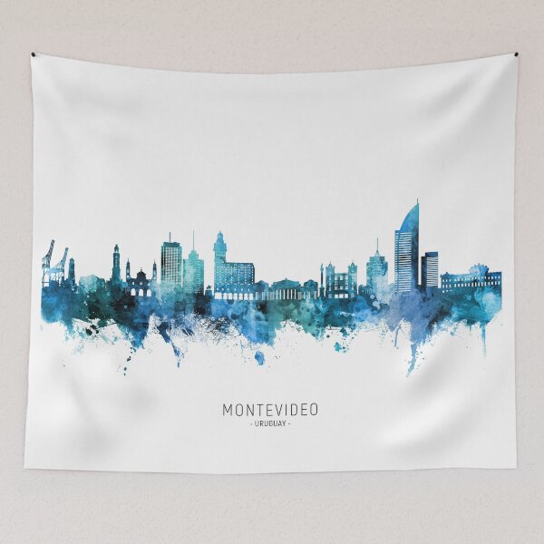 Item preview, Montevideo Skyline Uruguay designed and sold by ArtPrints.