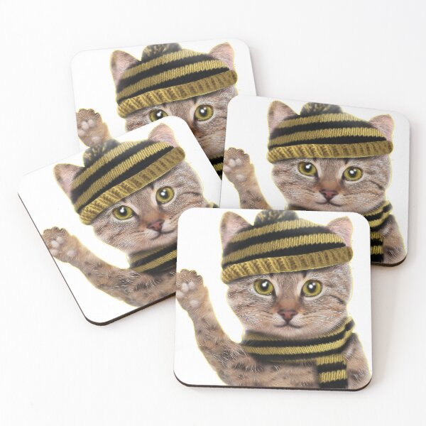 Item preview, Cute Kitten with hat and scarf designed and sold by ChirilaVasilica.