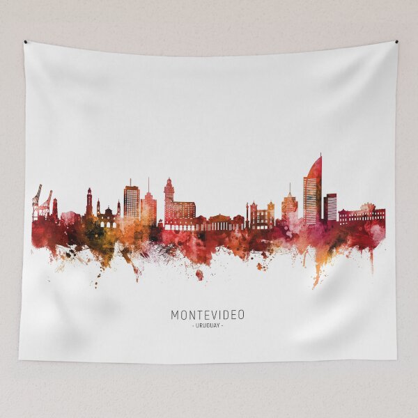 Item preview, Montevideo Skyline Uruguay designed and sold by ArtPrints.