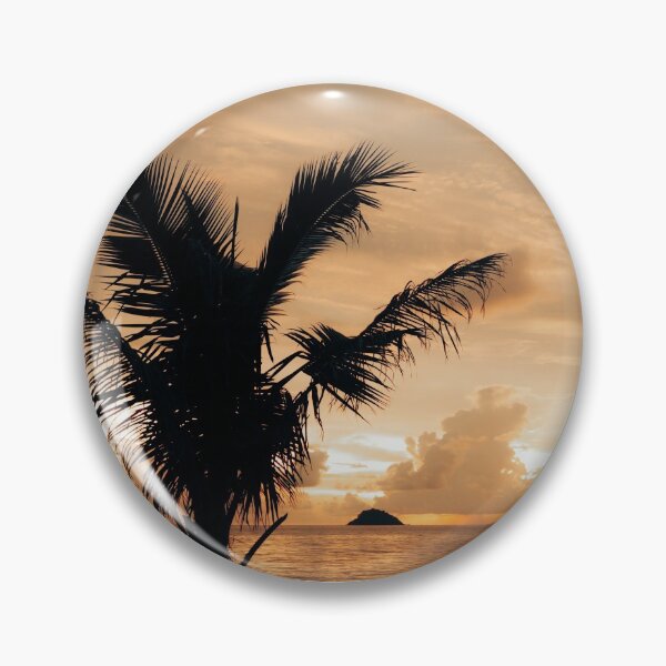 Item preview, Warm cloudy sunset with palm tree silhouette designed and sold by Melissa Peltenburg.