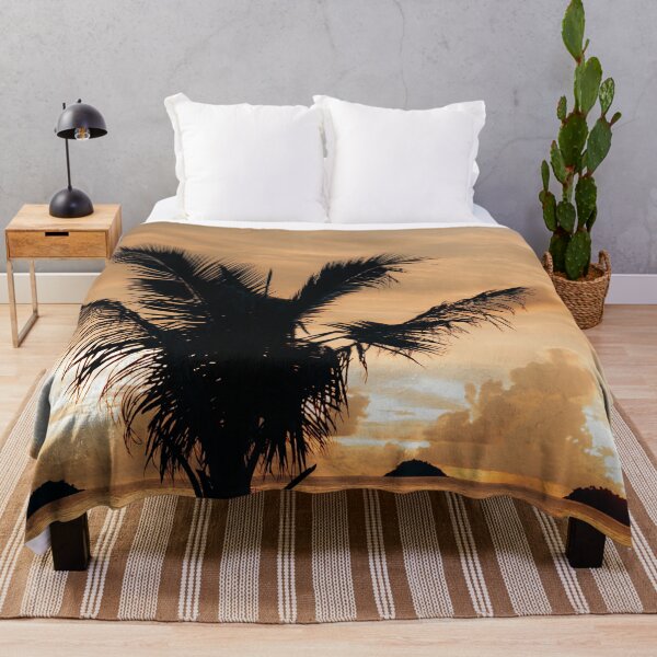 Item preview, Warm cloudy sunset with palm tree silhouette designed and sold by Melissa Peltenburg.