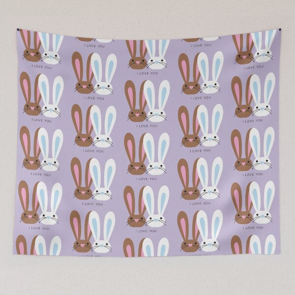 Item preview, I Love You Brown and White Bunnies designed and sold by VicEllisArt.