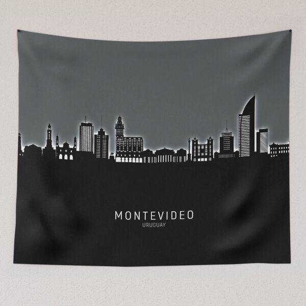 Item preview, Montevideo Skyline Uruguay designed and sold by ArtPrints.