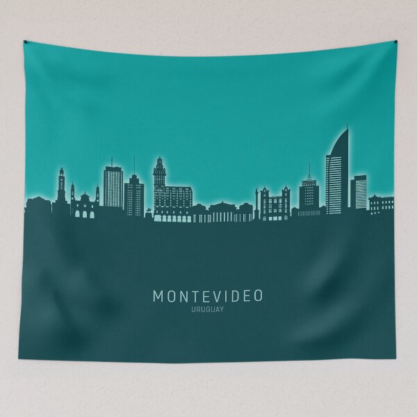 Item preview, Montevideo Skyline Uruguay designed and sold by ArtPrints.
