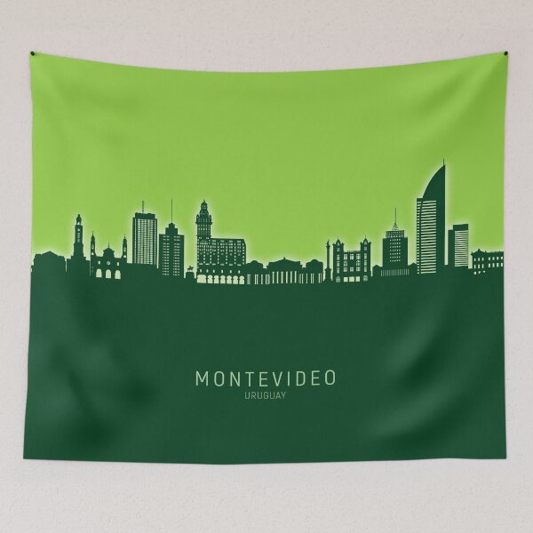 Item preview, Montevideo Skyline Uruguay designed and sold by ArtPrints.