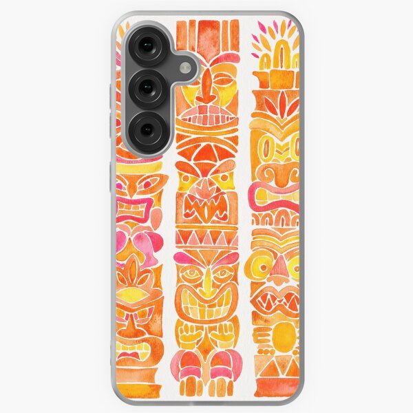 Aperçu de l'œuvre Totems Tiki – Ombré orange créée et vendue par Cat Coquillette.