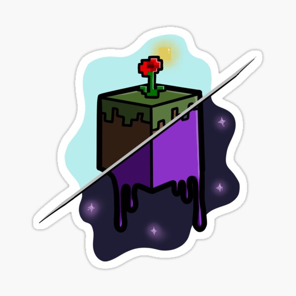 Minecraft split block Sticker