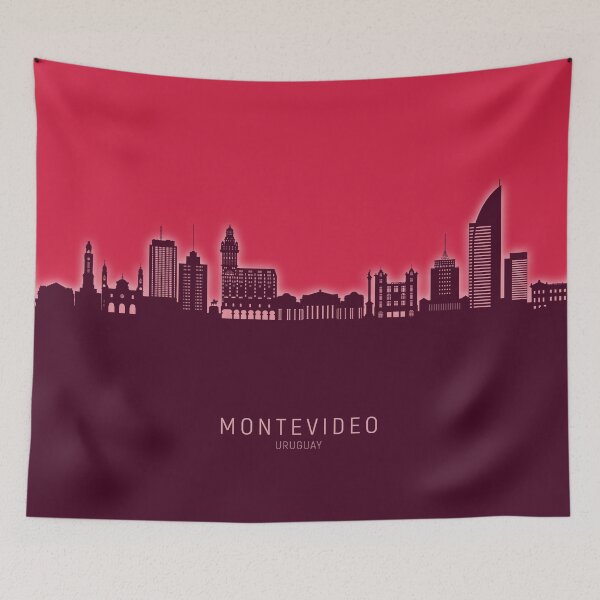 Item preview, Montevideo Skyline Uruguay designed and sold by ArtPrints.