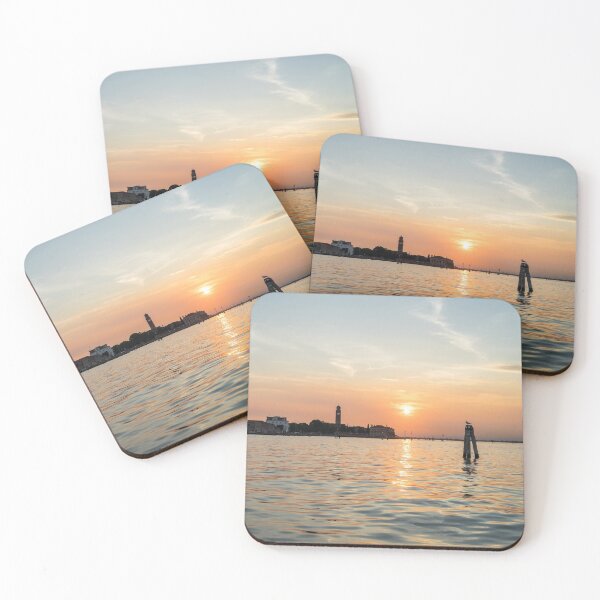 Item preview, Lagoon Sailing in Venice Italy - Silky Sunset Seagulls and Signature Bricole designed and sold by Georgia Mizuleva.