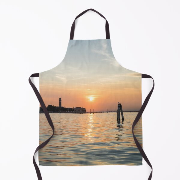 Item preview, Lagoon Sailing in Venice Italy - Silky Sunset Seagulls and Signature Bricole designed and sold by Georgia Mizuleva.