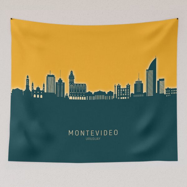 Item preview, Montevideo Skyline Uruguay designed and sold by ArtPrints.