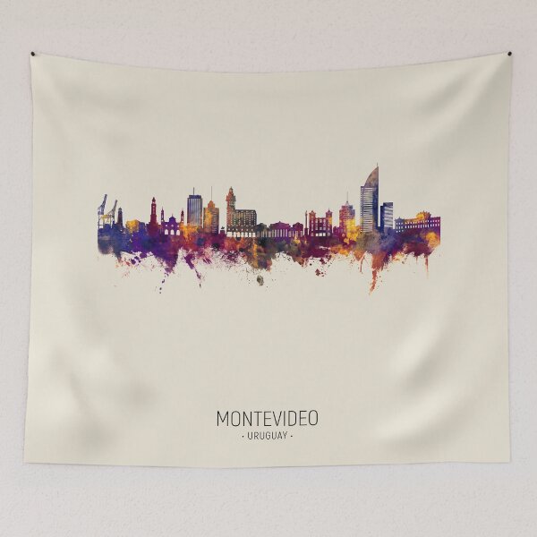 Item preview, Montevideo Skyline Uruguay designed and sold by ArtPrints.