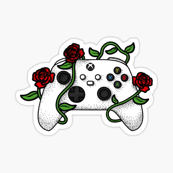 Xbox controller with roses Sticker