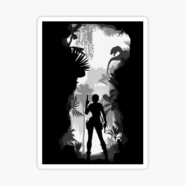 Lara croft in forest *HIGH QUALITY* Sticker