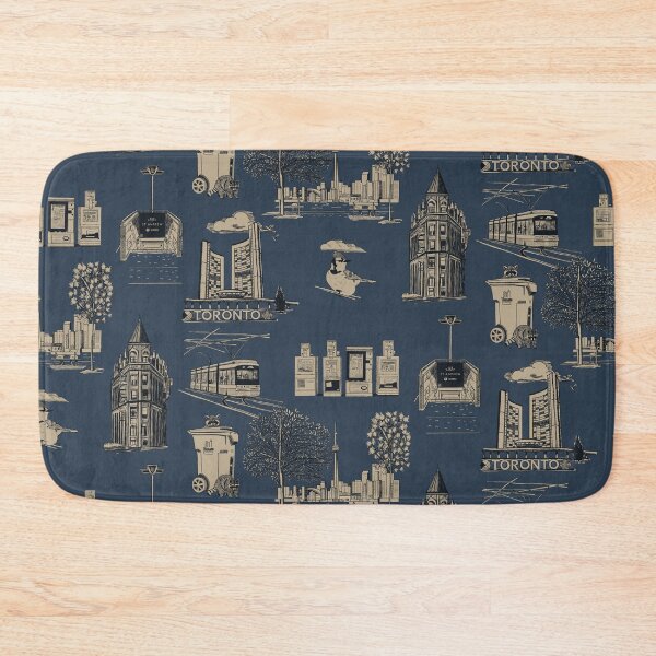 Item preview, Toronto Toille De Jouy - Navy Blue and Tan designed and sold by Quick Brown Fox Canada.