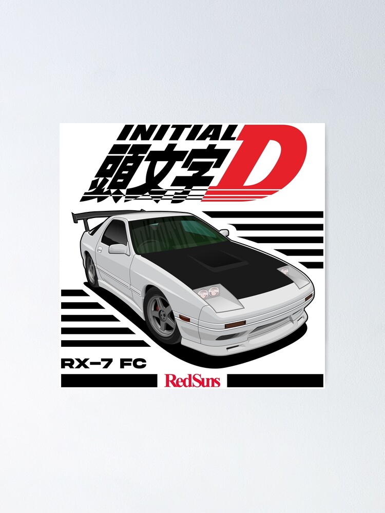 Mazda rx 7 initial D Poster for Sale by Hans-Studio