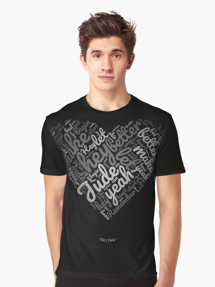 The Beatles | Hey Jude | Black and White" for Sale by PrettiGreene | Redbubble | the beatles graphic t-shirts - hey jude graphic t-shirts - valentines graphic t-shirts