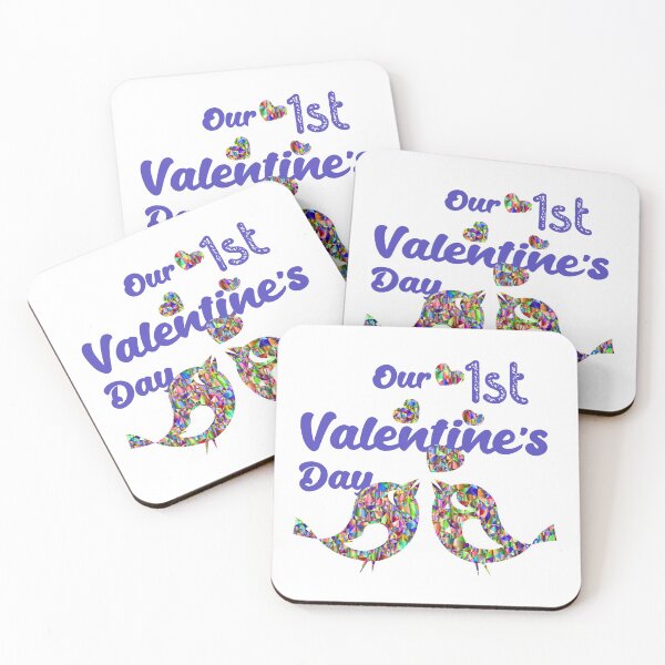 Item preview, Our First Valentine's Day with Purple Print designed and sold by Labradoodlesetc.