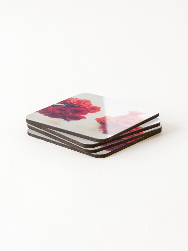 Thumbnail 4 of 5, Coasters (Set of 4), Dual Roses designed and sold by creativeography.