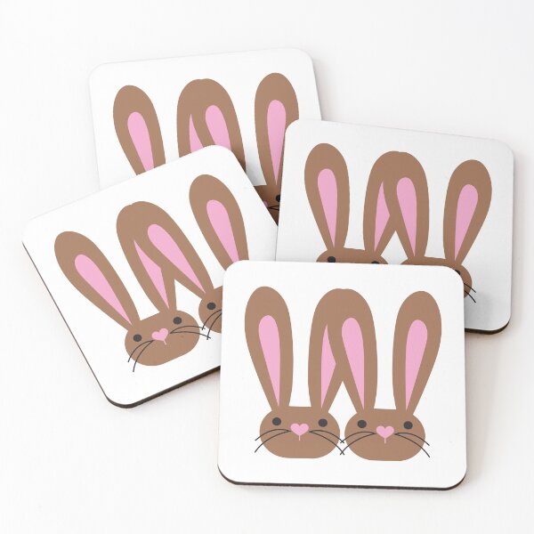 Item preview, Cute Heart Nose Brown Pink Bunnies designed and sold by VicEllisArt.