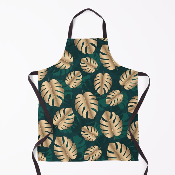 Item preview, Gold and green monstera leaves tropical jungle pattern designed and sold by CynthiaGraphics.