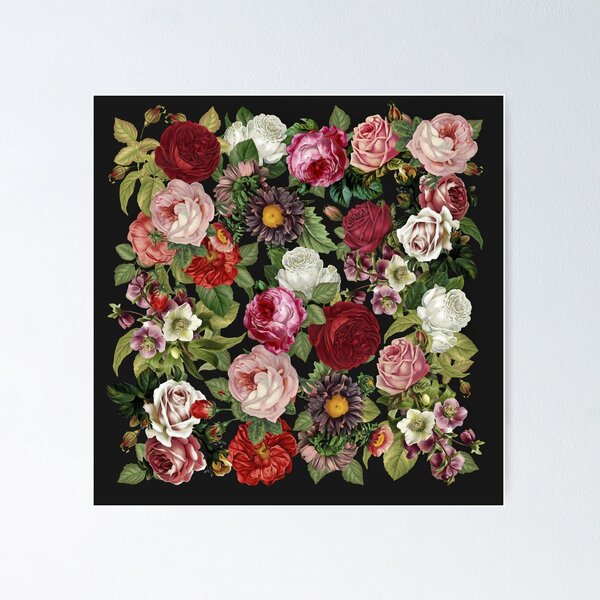 Item preview, Retro Flowers ,Vintage Design, Dark Flowers,Gothic,Vintage Rouses designed and sold by dplachkinova.