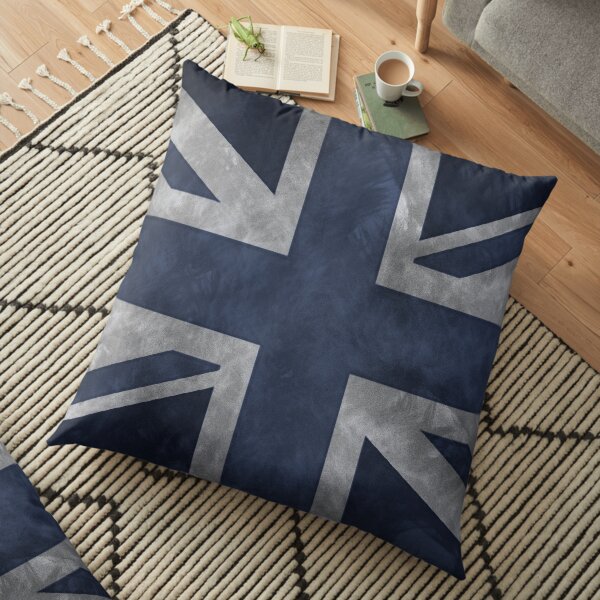 Blue Distressed Union Jack Floor Pillow