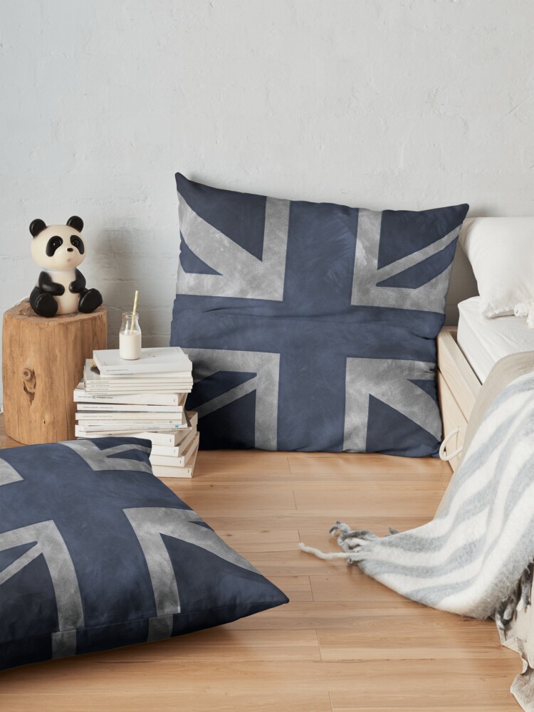 Alternate view of Blue Distressed Union Jack Floor Pillow
