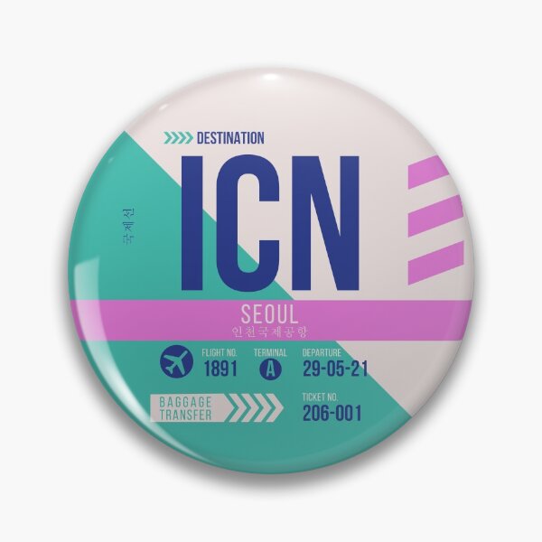 Item preview, Seoul (ICN) Airport Code Baggage Tag designed and sold by SLAG-Creative.