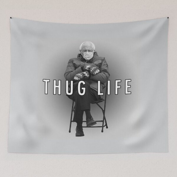 Item preview, Bernie Sanders Mittens Thug Life designed and sold by Art by s2ray.