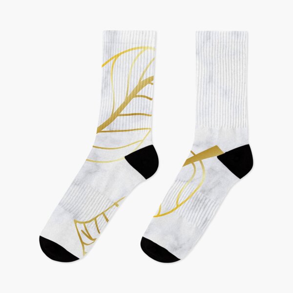 Item preview, White Marble and Gold Leaves designed and sold by hearthearts.