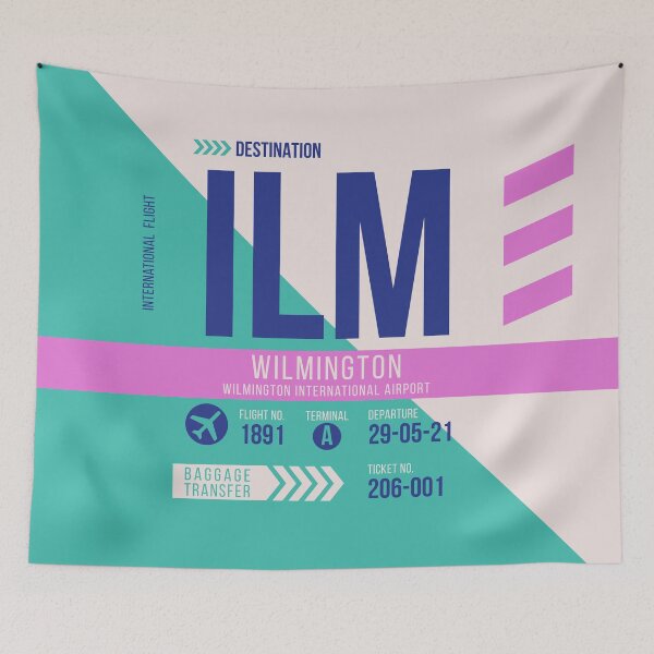 Item preview, Etiqueta de equipaje con código de aeropuerto de Wilmington (ILM) designed and sold by SLAG-Creative.