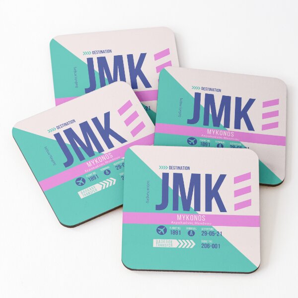 Item preview, Mykonos (JMK) Airport Code Baggage Tag designed and sold by SLAG-Creative.